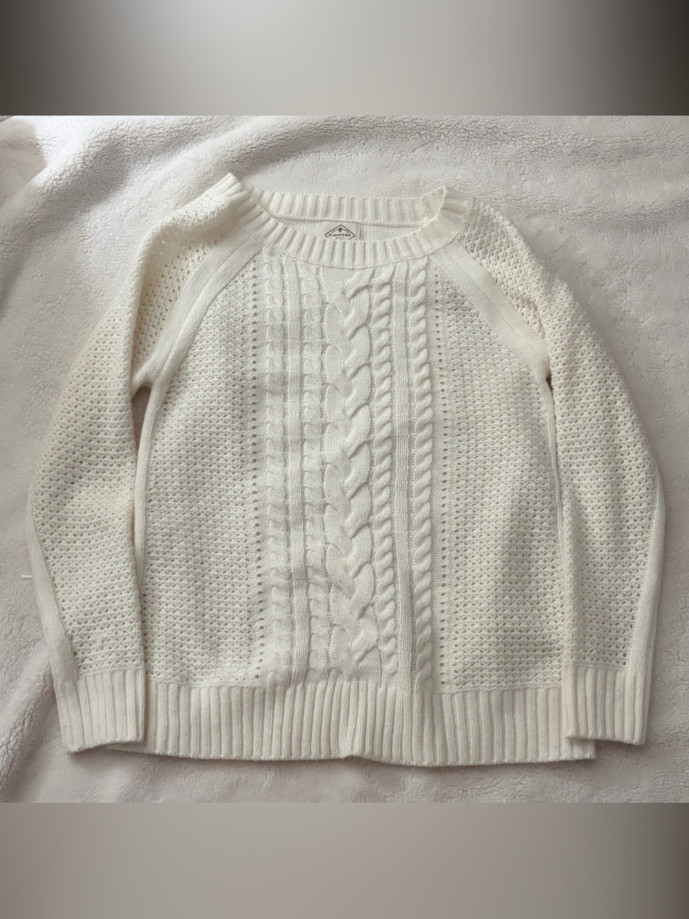 St. John's Bay Cream Cable Knit Crewneck Sweater